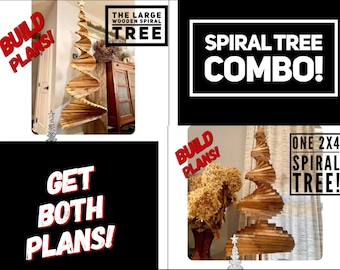 Spiral Tree Combo! Spiral Christmas Tree, Wooden spiral Christmas Tree Plans, DIY Spiral Christmas Tree, One Board Spiral Tree, Build Plan
