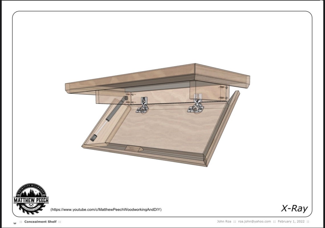 Floating Concealment Shelf Plans / Woodworking Plans Floating Etsy