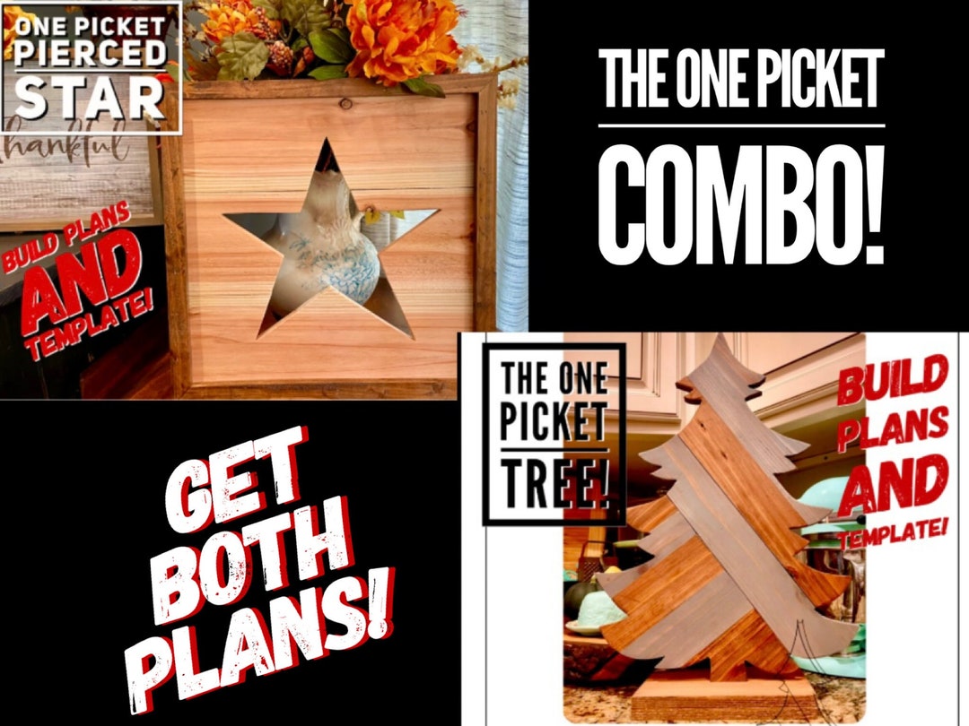 One Picket One Picket Tree and One Picket Star Build Plans and Template, One ...