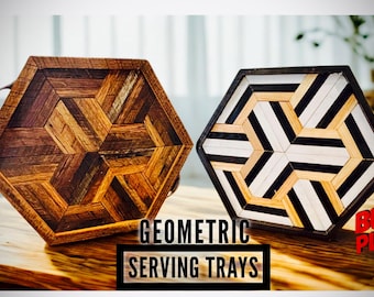 Geometric Serving Tray Digital Plans, DIY Decorative Serving Tray Digital Plans
