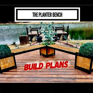 Bench Planter Plans, Bench and Planter Plans, L-shaped Bench and Planter Plans, Garden Bench Plus Planter plans, Bench plans, Planter plans