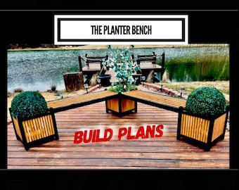 Bench Planter Plans, Bench and Planter Plans, L-shaped Bench and Planter Plans, Garden Bench Plus Planter plans, Bench plans, Planter plans