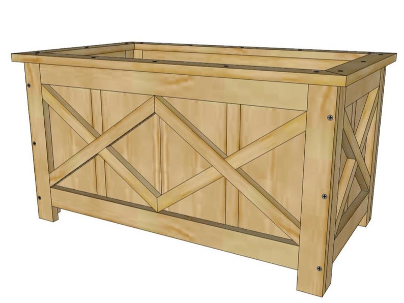 Wide Farmhouse Picket Box Planter Plans Fence Picket Planter Etsy