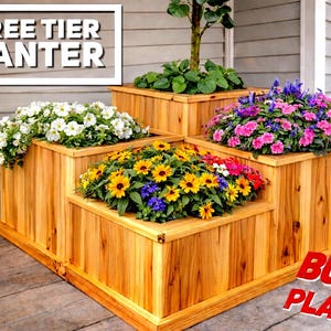 Three Tier Planter Plans, Multi-Tier Planter, Fence Picket Planter Plans, Garden Planter Plans, Flower Box Plans, DIY Flower Box, Herb box image 10