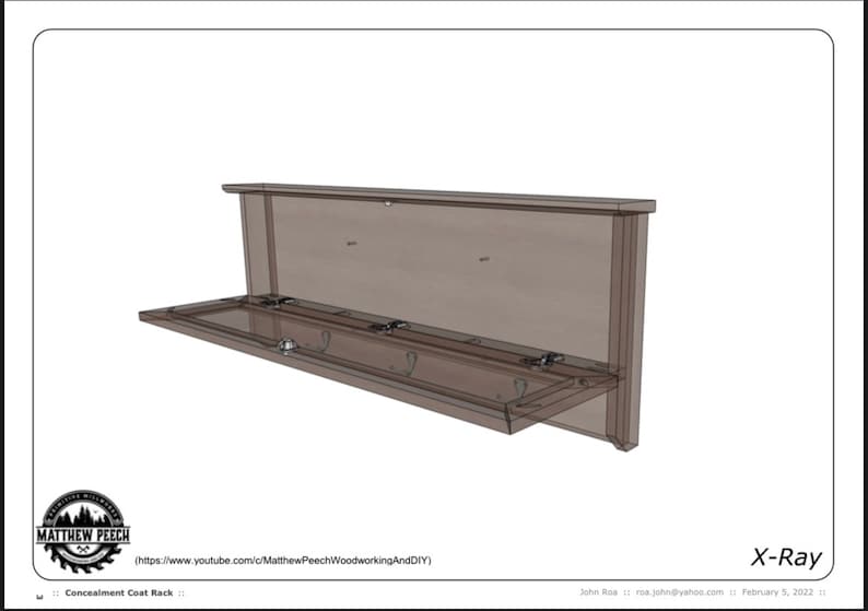 Concealment Coat Rack Plans / Concealment Hat Rack Plans / Etsy
