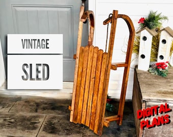 One Board Decor Vintage Sled Plans, Decoration Vintage Sled Plans, Wooden Sled Plans, Antique Style Wooden Sled Plans