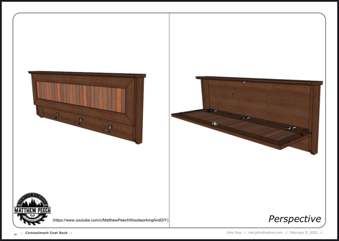 Concealment Coat Rack and Floating Shelf Plan Bundle / Etsy