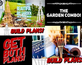 Garden Fan Trellis And Obelisk Plan Bundle / Garden Fan Trellis / Obelisk / Obelisk Plan / Trellis Plan / Build Plan / Garden Build Plans