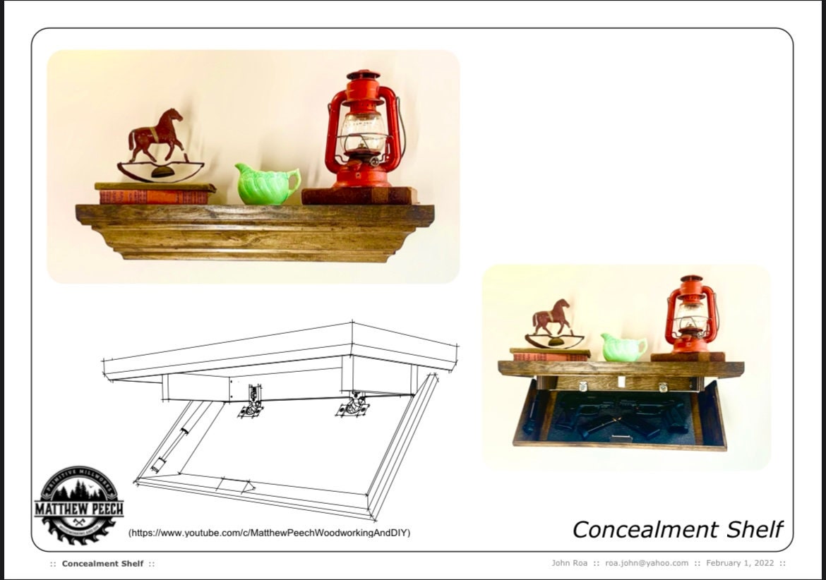 Concealment Coat Rack and Floating Shelf Plan Bundle / Etsy Canada