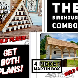4 Picket Martin Box en Victorian Birdhouse Combo Plans, Purple Martin Box Plans, Birdhouse Plans, Martin Box, Diy Martin Box, Bouwplannen