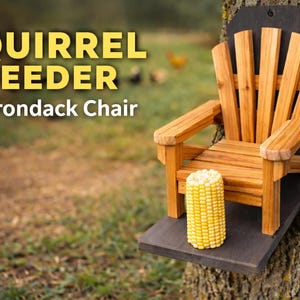 Plans de mangeoire pour chaise écureuil Adirondack, Plans de chaise écureuil, Plans de mangeoire pour écureuil, Plans de mini chaise Adirondack, Plans de mangeoire pour animaux sauvages