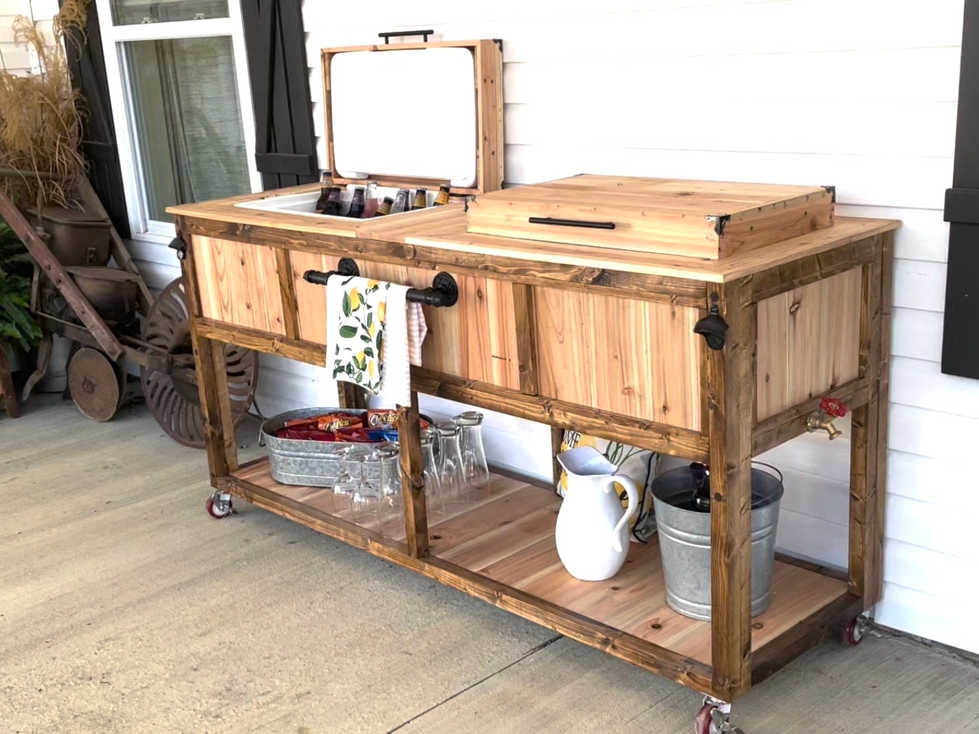 Double Cooler Stand Plans Patio Cooler Stand Deck Cooler Etsy
