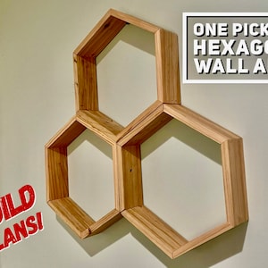 1 Picket Hexagon Shelf/Wall Art Plans, Hexagon Plans, Decor Plans, Build Plans, Woodworking Plans, DIY Woodworking Plans, Wood Star Plans