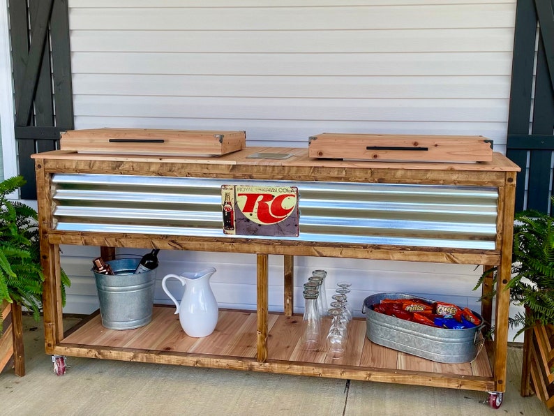 Metal Side Double Cooler Stand Plans Patio Cooler Stand Deck Etsy