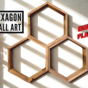 1 Picket Hexagon Shelf/Wall Art Plans, Hexagon Plans, Decor Plans, Build Plans, Woodworking Plans, DIY Woodworking Plans, Wood Star Plans
