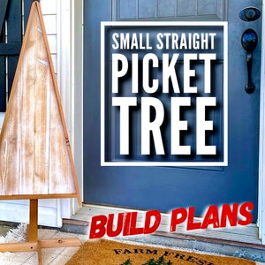 Small Vertical Picket Tree Plans, Picket Christmas Tree Plans, Straight Picket Tree Plans, DIY Picket Tree Plans, DIY Small Tree Plans