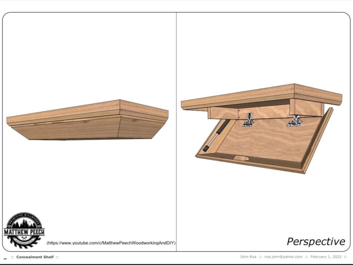 Floating Concealment Shelf Plans / Woodworking Plans Floating Etsy