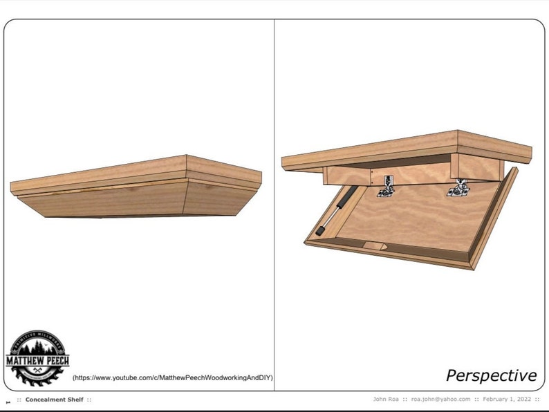 Floating Concealment Shelf Plans / Woodworking Plans Floating Etsy