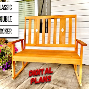 Classic Double Rocker Plans, Porch Rocker Plans, Double Seat Rocker Plans, Diamond back cut out Rocking Chair Plans