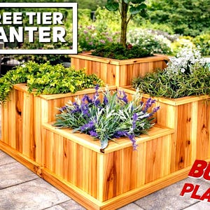 Three Tier Planter Plans, Multi-Tier Planter, Fence Picket Planter Plans, Garden Planter Plans, Flower Box Plans, DIY Flower Box, Herb box image 9
