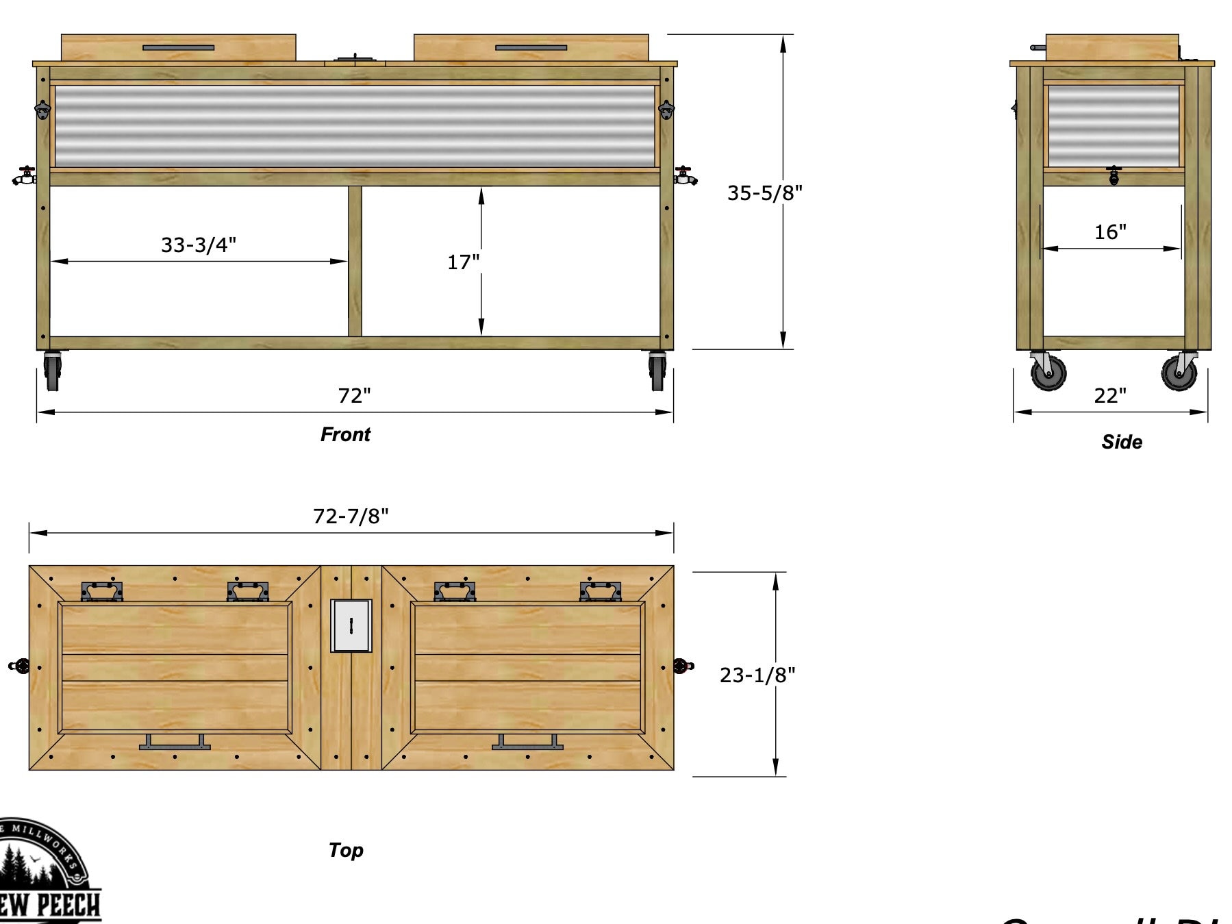 Metal Side Double Cooler Stand Plans Patio Cooler Stand Deck Etsy