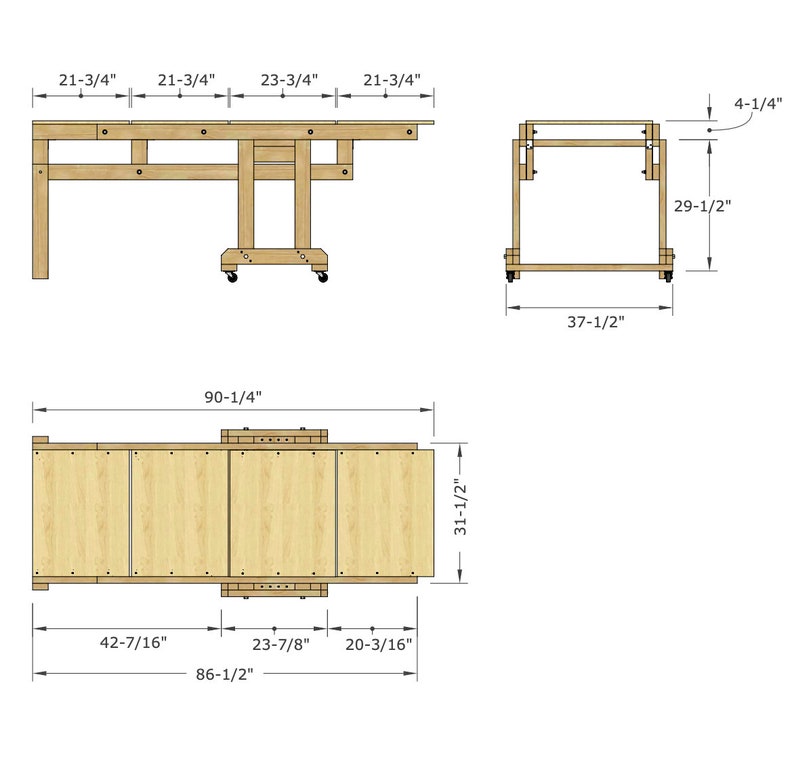 Transforming Shelf /Workbench Digital Plans, Convertible Table/Shelf Build Plans, Transforming Shelf Plans, DIY Table/Shelf Plans, image 2
