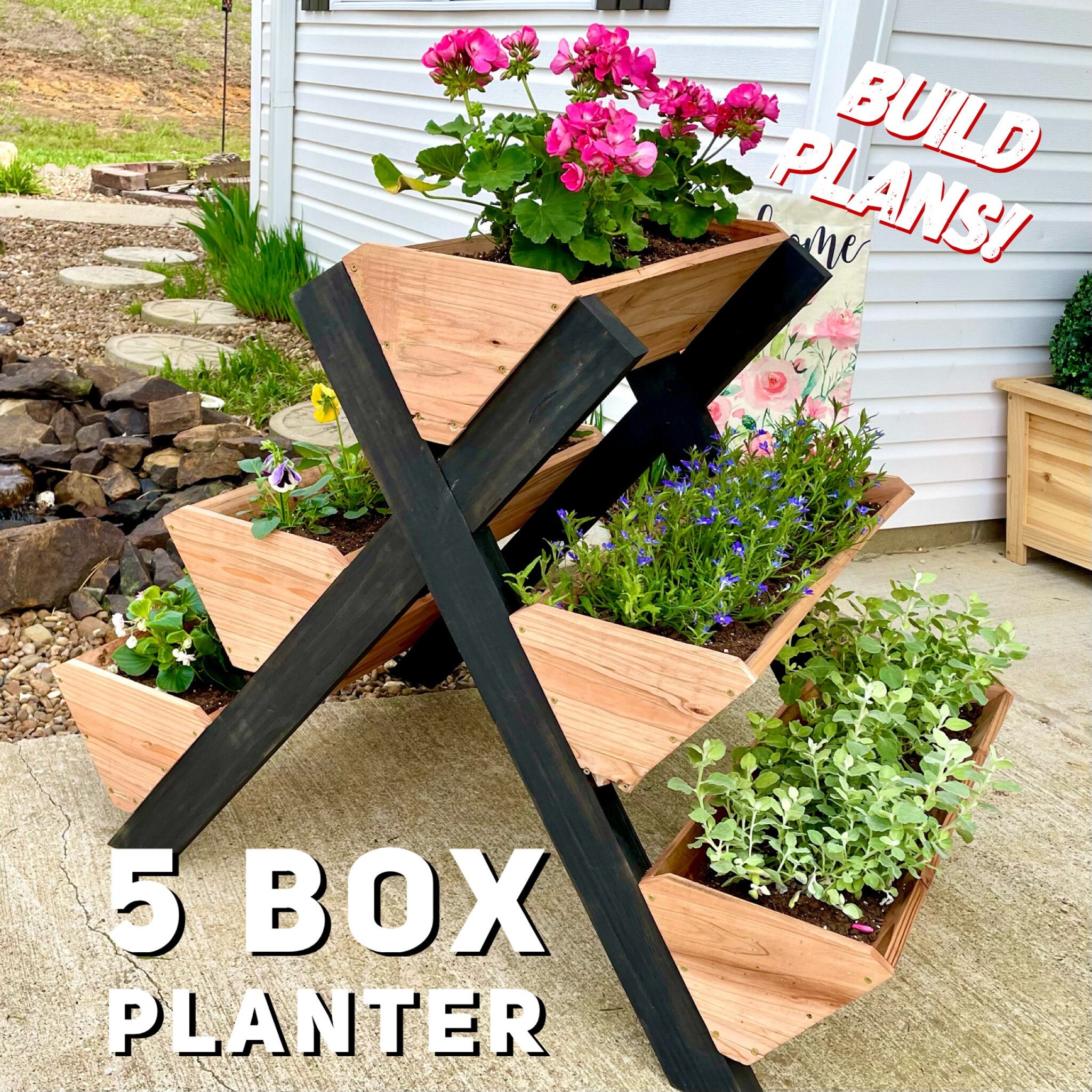5 Box Tier Planter Planter Fence -