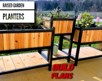 Wide and Tall Raised Bed Garden Planter Plans, Garden Planter Plans, Raised Flower Bed Plans, Raised Garden Plans, Planter Plans