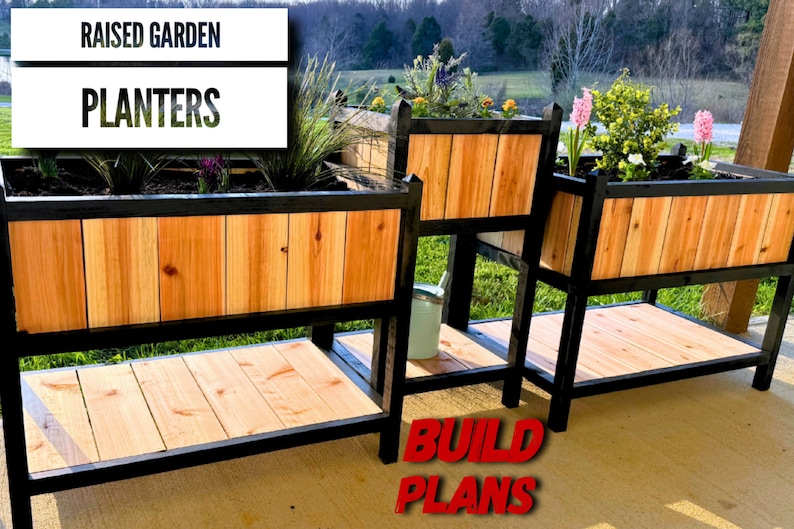 Wide and Tall Raised Bed Garden Planter Plans, Garden Planter Plans, Raised Flower Bed Plans, Raised Garden Plans, Planter Plans image 1