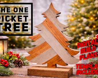 One Picket Tree Build Plans and Template, One Picket Christmas Tree, Christmas tree build plans, Build Plans, Woodworking Build Plans, DIY