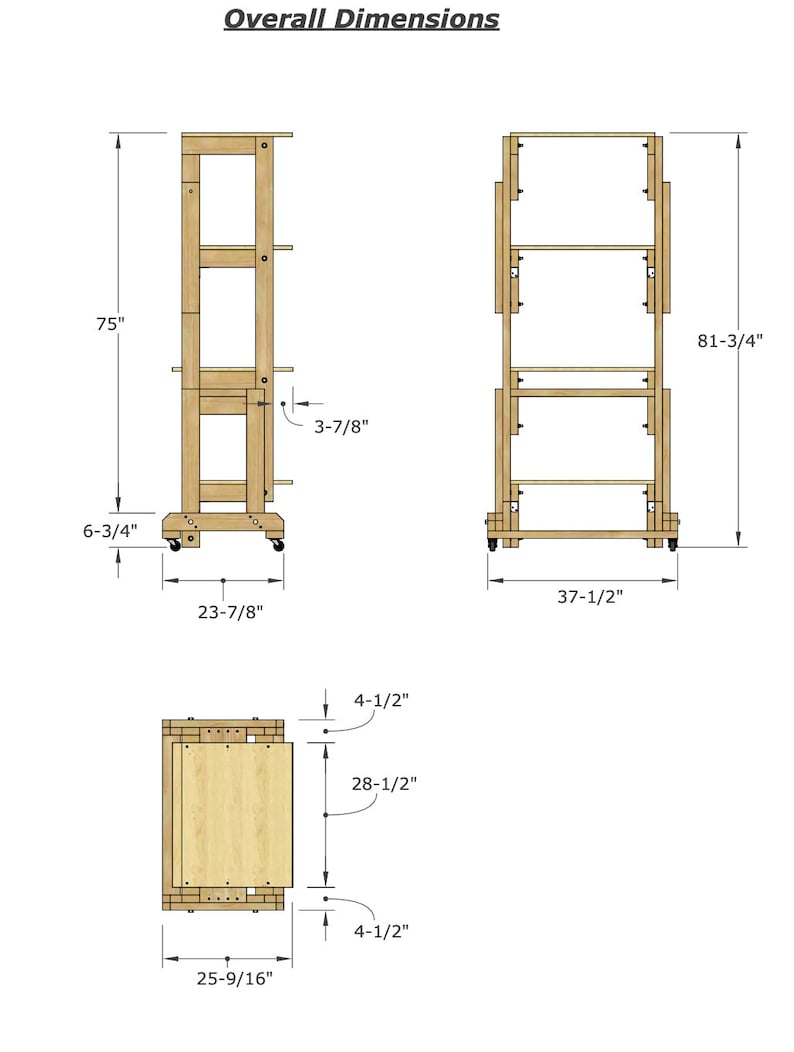 Transforming Shelf /Workbench Digital Plans, Convertible Table/Shelf Build Plans, Transforming Shelf Plans, DIY Table/Shelf Plans, image 3