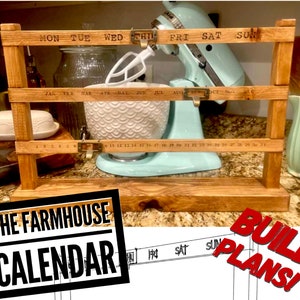 The Farmhouse Calendar, DIY Farmhouse Calendar Digital Plans, Farmhouse Decor, Calendar, Build Plans, Woodworking Plans, Vintage Calendar