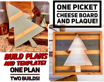 One Picket Cheese Board and Plaque: Two Builds, One Plan. Builds Plans, Woodworking Plans, Cheese Board, Christmas Tree, DIY Plans, Wood