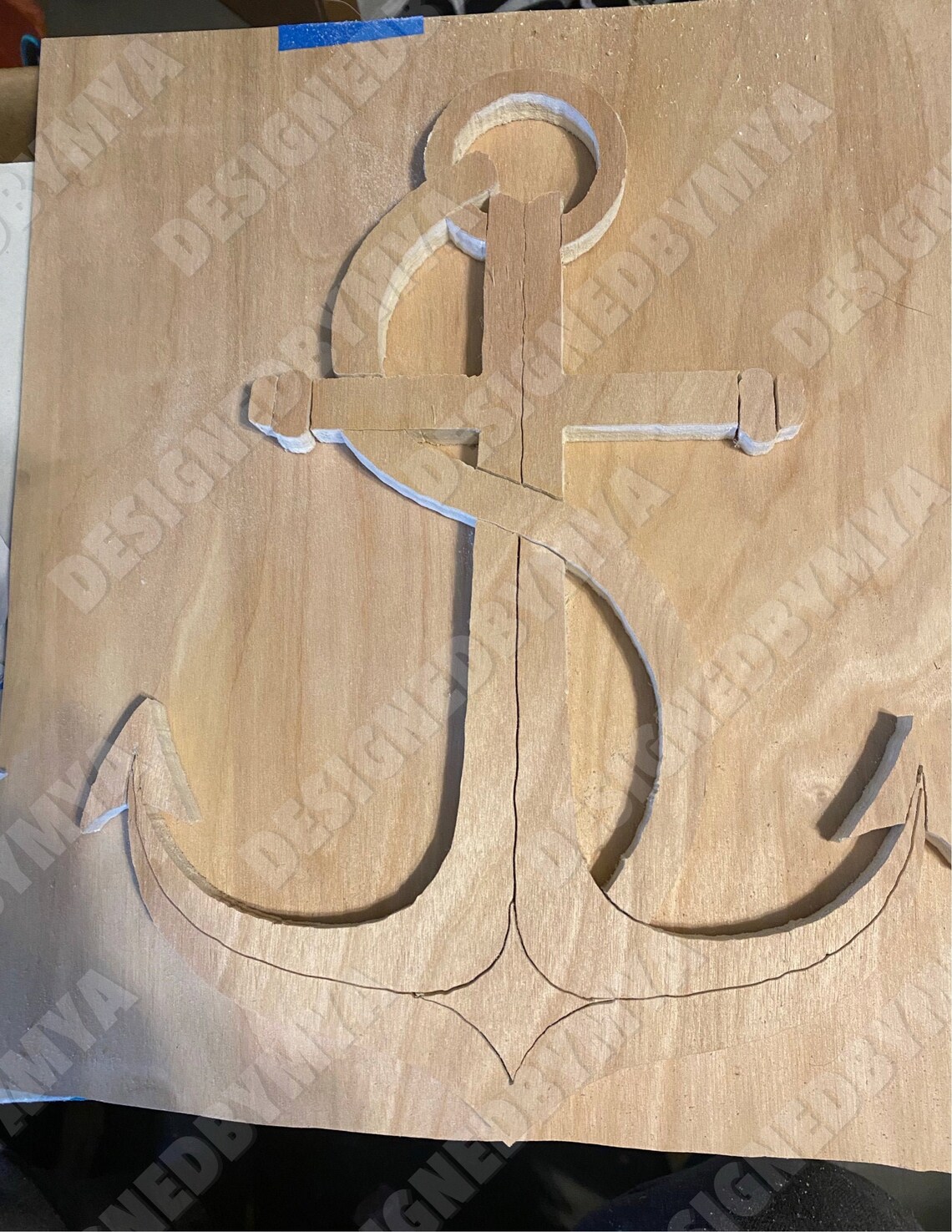 Anchor and Rope Nautical Scroll Saw Intarsia Pattern and SVG Etsy