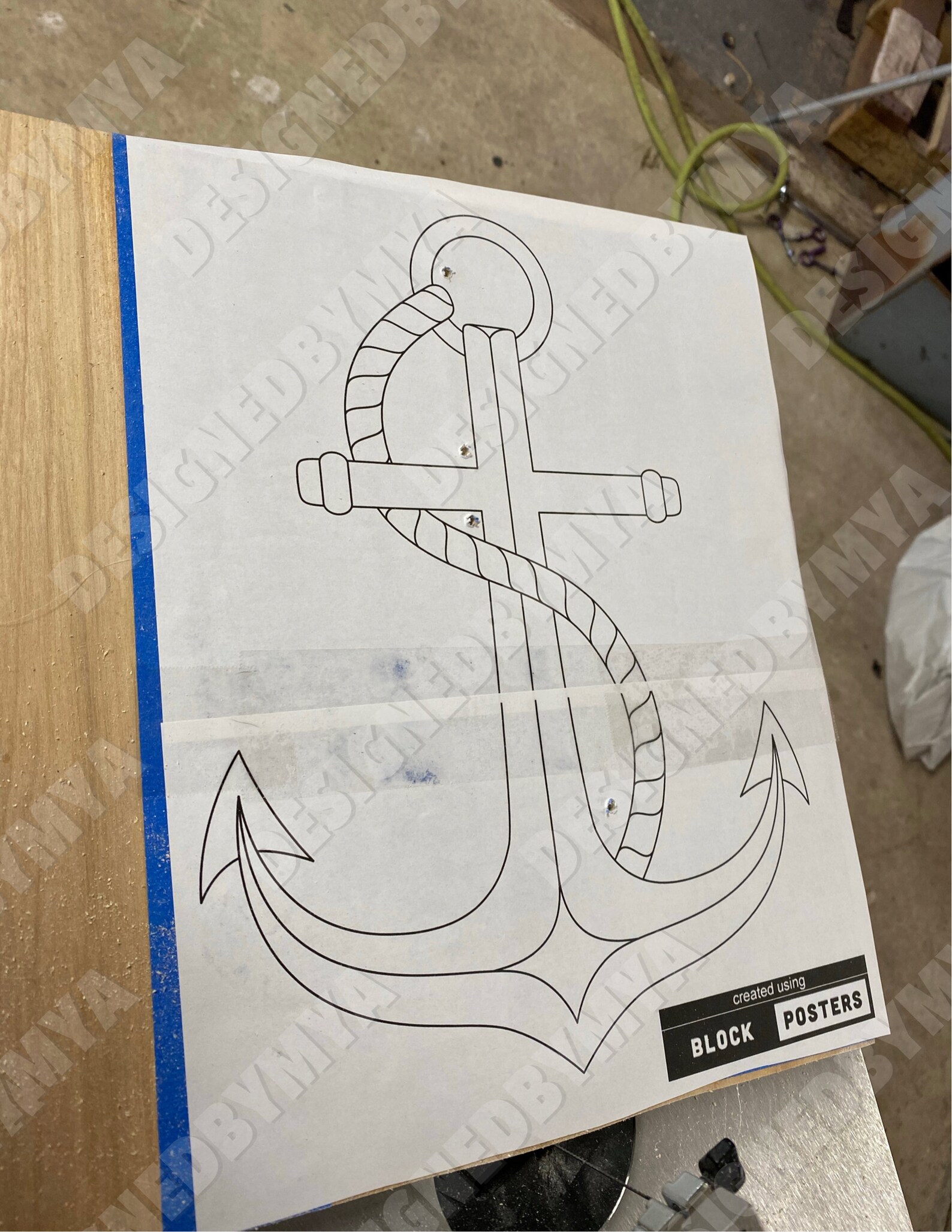 Anchor and Rope Nautical Scroll Saw Intarsia Pattern and SVG Etsy