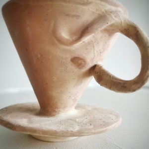 ceramic coffee dripper, handmade organic shape, fungus inspired, natural design handbuilding coffee pour over, handmade V60, Organic dripper image 6