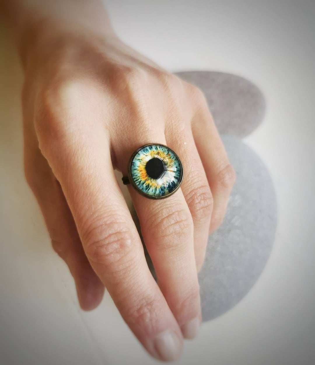 Glass Eye Ring Eye Ring Evil Eye Animal Eye Protective Etsy