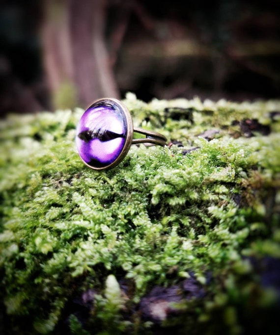 指輪・リング PURPLEHAZE eyesring Violet Glass Evil Eye Ring, Bronze, Adjustable, Talisman Jewelry