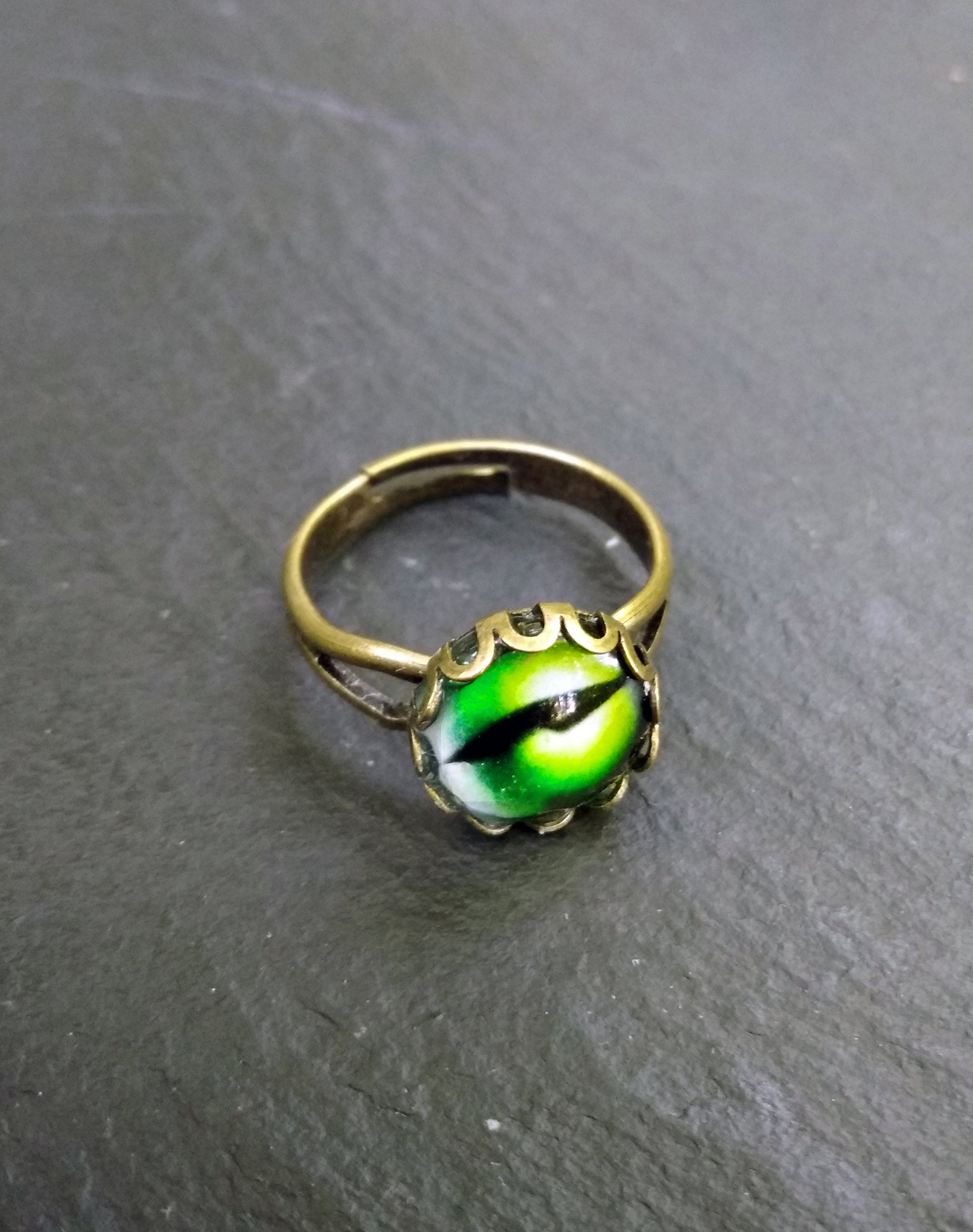 Glass Eye Ring Green Eye Ankmal Eye Ring Protective - Etsy