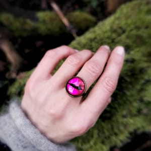 Pink Glass Eye Ring, Evil Eye, Animal Eye Ring, Protective Talisman, Bohemian jewellery, Boho Ring, Purple Ring