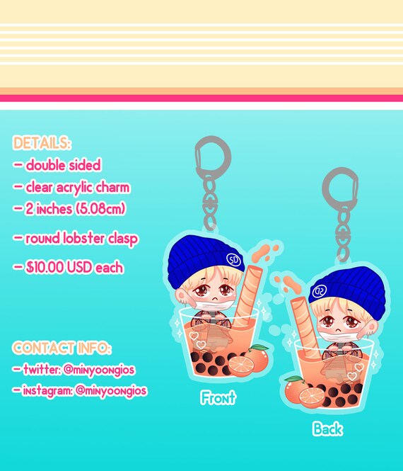 BTS Boba Tea V2.0 Clear Acrylic Charms - Etsy