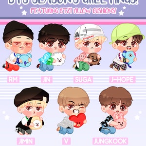 BTS with BT21 Pillow Cushion Clear Acrylic Charms