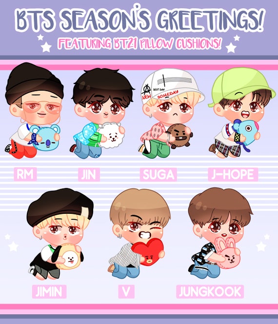 BTS With BT21 Pillow Cushion Clear Acrylic Charms - Etsy