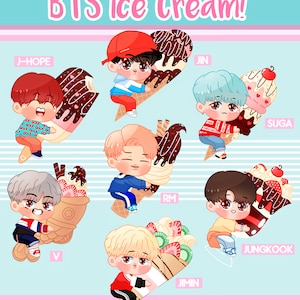 BTS Ice Cream! Clear Acrylic Charms