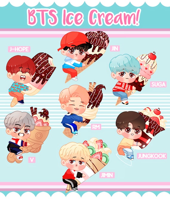 Bts Ice Cream Clear Acrylic Charms Etsy
