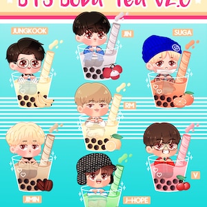 BTS Boba Tea V2.0 Clear Acrylic Charms