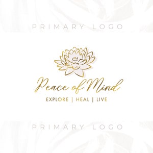 Lotus Flower Logo, Lotus Logo, Yoga Logo, Premade Logo, Custom Logo, Watermark Logo, Business Logo, Feminine Logo