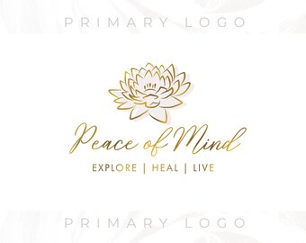 Logotipo de flor de loto, logotipo de loto, logotipo de yoga, logotipo prefabricado, logotipo personalizado, logotipo de marca de agua, logotipo comercial, logotipo femenino