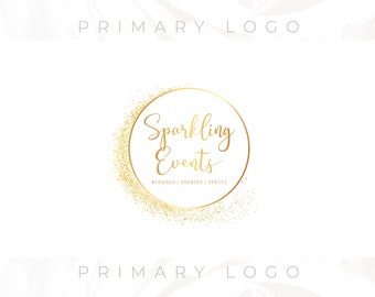 Glitter Logo, Gold Logo, Gold Glitter Logo, Premade Logo, Custom Logo, Watermark Logo, Business Logo, Website Logo