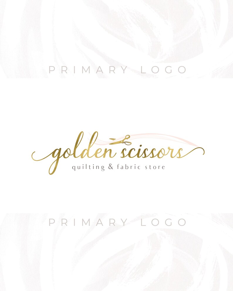 Gold Scissors Logo Scissors and Fabric Logo Gold Logo Etsy
